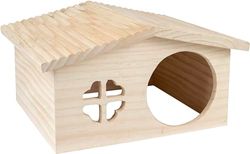 Flamingo Maison pour Rongeur Stally Naturel M - 32,5x27,5x17,5cm - sans Fond - 1 Ouverture
