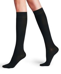 FALKE Vitalize 40 DEN W Kh semicoprenti con compressione 1 paio, Calzini lunghi Donna, Nero Black 3009, 39-42