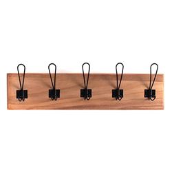 CIAL LAMA Wall Mounted Coat Rack with 5 Hooks, Wood, 60 cm