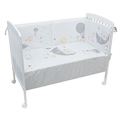 Bimbi Chic Ensemble d'accessoires pour Lits de Marque Modèle Edredon+Prot.60X120 202 Volare 606 20 B/Gris
