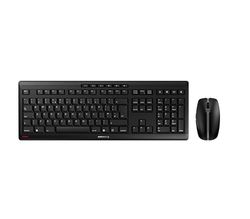 CHERRY STREAM DESKTOP RECHARGE, ensemble clavier et souris sans fil, Disposition UK (QWERTY), Connexion radio 2,4 GHz, Frappe silencieuse, Rechargeable, Noir