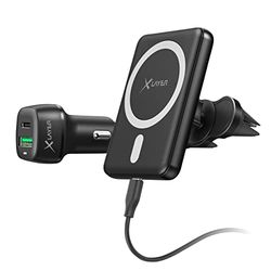 XLayer MagFix Pro Billaddare laddningsstation | Magsafe bilhållare set om 4 delar med USB-C kabel | Standby | Snabb laddning | Apple iPhone 16/15/14/13/12/X/XR | Magnetisk | Induktiv | Trådlös