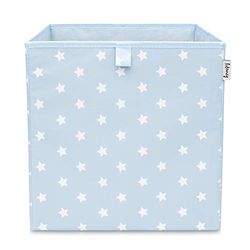 LIFENEY Boîte de rangement avec motif étoilé bleu clair - Boîte à jouets avec étoiles - Convient aux étagères cubiques - Boîte de rangement pour chambre d'enfant - Panier de rangement comme accessoire