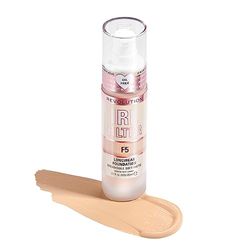 Revolution Beauty, IRL filter Longwear Foundation, mjuk & andningsbar formel, medium till full täckning, matt finish, F5, 0,7 fl. Oz