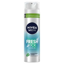 NIVEA MEN Fresh Kick Shaving Gel (200ml), Refreshing Shaving Gel, Shave Gel for Men Infused with Mint & Cactus Water, Mens Shave Gel