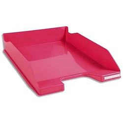 Exacompta - Réf. 113284D - 1 corbeille à courrier COMBO MIDI - dimensions utiles 34 x 25 x 6,5 cm - pour format A4 + - peut contenir 500 feuilles - couleur framboise glossy