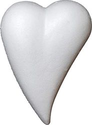 Styropor Cuore di polistirolo 200 mm, 2 Pezzi, EPS, Bianco, 20x14x8 cm