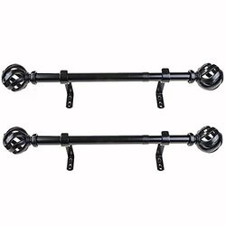 Decopolitan Tringle à rideaux noire de 30,5 à 50,8 cm