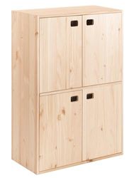 Astigarraga Kit Line Kast met 4 deuren en 4 planken, grenenhout, 105,4 x 70,8 x 33 cm