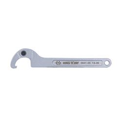 KING TONY 3641-80 chroom vanadium legering staal verstelbare haak spanner moersleutel, 50-80 mm capaciteit, 285 mm lengte, pak van 10