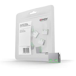 LINDY 40461 - Bloqueador de portas USB (sem chave), conjunto de 10 bloqueadores - cor verde