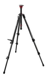 Manfrotto 755CX3 Treppiede Serie MDEVE per Video, con Base Livellante da 50 mm, 3 Sezioni a Tubo Singolo, in Carbonio, Nero