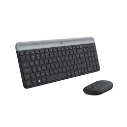 Logitech Slim Wireless Keyboard and Mouse Combo MK470, QWERTY US International Layout - Grey