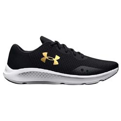 Under Armour Heren UA Charged Pursuit 3 Hardloopschoenen, zwart, zwart, metallic goud., 44 EU