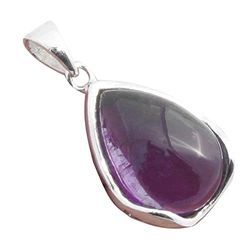 Genuine Purple Amethyst 925 Sterling Silver Pendant