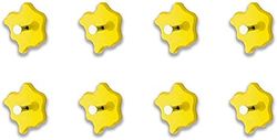 HAKU Möbel Wardrobe button set of 8, MDF, yellow-chrome, Ø 11 x D 5 cm