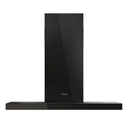 Haier I-Feel HATS9CBS6BVOC- Campana Extractora de Pared 90cm, WIFI, Potencia 720 m3/h, Motor 250W, 4 Velocidades, 68 db, Filtros carbón, 3 Filtros Antigrasa, Luz LED, Cristal Negro