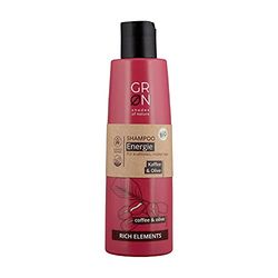 GRNShades of Nature [Green] Shampooing Cosmétique Bio Énergie - Olive Biologique et Café Biologique - pour Cheveux Fatigués et sans Vie - Végétalien, 250 Ml