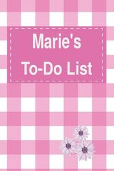 Marie's To Do List Notebook: Blank Daily Checklist Planner for Women with 5 Top Priorities | Pink Feminine Style Pattern with Flowers