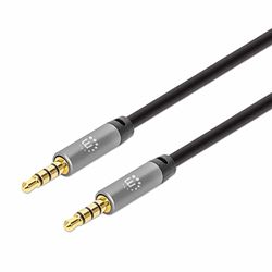 Manhattan 356015 audiokabel stereo AUX 3,5 mm hoogwaardige kwaliteit M/M 5 m zwart