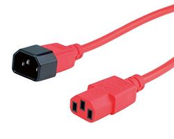 ROLINE power cable with IEC connector IEC320 C14 connector / C 13 connector Red 1,8 m