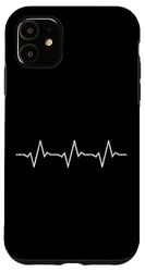 Coque pour iPhone 11 Chaîne de vélo EKG battement de cœur amour biker