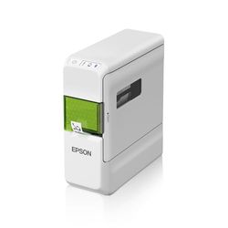 Epson LabelWorks LW-C410 Stampante per etichette, Etichettatrice Tecnologia Trasferimento termico, Velocità stampa 9 mm/sec, Larghezza Nastro da 4 a 18 mm 180 DPI, Collegamento PC con Bluetooth,bianco