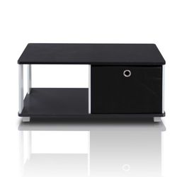 Furinno Mesas de café, madeira, preto, 15,75 x 31,50 x 13,75 Inches