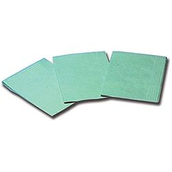 Gima - Servilletas de polietileno prerevestidas y plegadas, 3 alicates: 2 de celulosa + 1 de polietileno, alta absorción e impermeabilidad, color verde, tamaño 33 x 45 cm, paquete de 500 servilletas