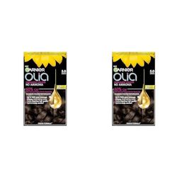 Garnier Olia Permanent Hair Dye, Up to 100% Grey Hair Coverage, No Ammonia, 5.0 Brown (Pack of 2)