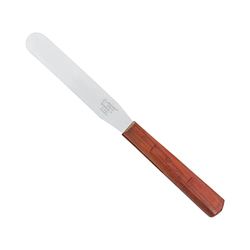 Masako - Spatola in metallo con manico in legno, antiruggine, per cosmetici, pedicure, laboratorio, 21,5 cm