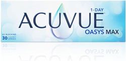Acuvue Oasys Max 1-Day Lentes diarias con tecnología TearStable y filtro de luz OptiBlue, +8.00 dpt, diámetro 14.3 mm, 30 unidades, adición, curva base 8.5 mm