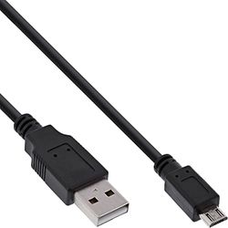 InLine® Micro-USB 2.0 kabel, USB-A stekker naar Micro-B stekker, zwart, 1 m