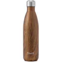 Borraccia S'well Original, Teakwood, 500 ml. La bottiglia per bevande isolata sotto vuoto mantiene le bevande fredde e calde - Acciaio inossidabile senza BPA