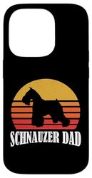 Funny Retro Vintage Lover Miniature Schnauzer Dad Custodia per iPhone 14 Pro