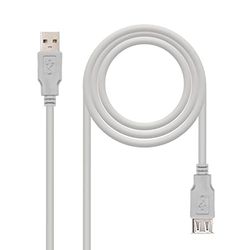 Blendend Cable USB 2.0 Tipo A/M a A/H de 1.8 m, ideal para transferencias de datos y carga de dispositivos electrónicos.
