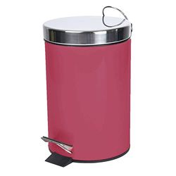 Douceur d'Intérieur, Poubelle à Pédale (3 L) Métalia Framboise, Métal