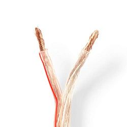 NEDIS Lot de 2 câbles de haut-parleur CCA ronds en PVC transparent 6,00 mm² 25 m