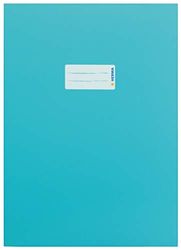 HERMA Cardboard Exercise Book Cover A4, with inscription field, made of extra-strong cardboard, slip on cover jackets for school, turquoise