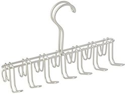iDesign Classico porte cravates, cintre en métal avec 14 crochets, rangement ceintures et cravates, argenté mat
