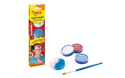 Jovi Enfants Adventure, Étui de 3 flacons de 8 ML, crème, Couleurs Blanc, Rouge et Bleu Clair, Comprend Une éponge de Maquillage et Un Pinceau Plat (174AD), Multicolor, Grand
