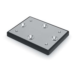 Cannon Unisex Rod Houder Deck Mount Plate, Zilver, 4 Inch x 3 Inch