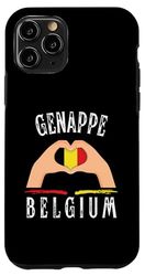 Belgium Flag Heart Genappe City Custodia per iPhone 11 Pro