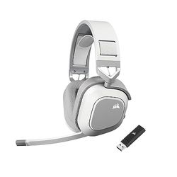 CORSAIR HS80 MAX WIRELESS Multiplatform Gaming Headset met Bluetooth - Dolby Atmos - Microfoon van Uitzendkwaliteit - iCUE Compatibel - PC, Mac, PS5, PS4, Mobiel - Wit