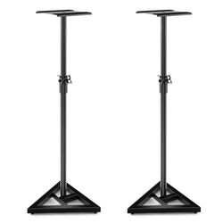 FANTASK Juego de 2 Soportes para Altavoces, Soporte para Boxeo, 97-157 cm, Altura Regulable con pie Triangular Estable, Soporte de Suelo soporta hasta 50 kg, 157 x 23 x 157 cm, Color Negro