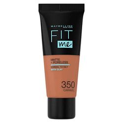 Maybelline Nova Iorque, base de maquilhagem que suaviza o seu tom Fit me! Mate e finaporos, cor: 350 caramelo