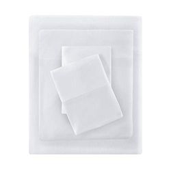 Intelligent Design Cotton Blend Jersey Knit Bed Sheet Set Wrinkle Resistant, Soft Sheets with 14" Deep Pocket, All Season, Cozy Bedding-Set, Matching Pillow Case, Queen, White 4 Piece