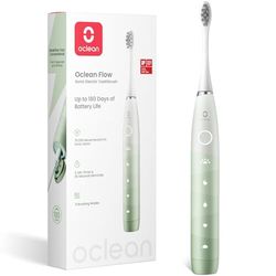 Cepillo de dientes eléctrico sónico Oclean Flow, 180 días de duración, 76000 Movimientos por minuto, 5 Modos, IPX7 Impermeable y Temporizador, Cabezal de Cepillo DuPont™, Verde