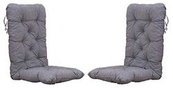 Chicreat Cuscino per sedie con schienale alto, grigio chiaro, 120 x 50 x 8 cm, set da 2