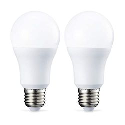 Amazon Basics Lâmpada LED E27 rosca Edison, de 10 W (equivalente a 75 W), branco frio, não regulável, embalagem de 2, CRI80